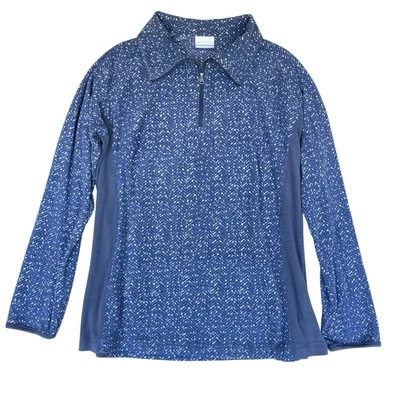 Columbia Fleece Pullover Sweater Womens XL Blue Granola Girl Outdoors Soft Cozy - Image 1 of 4