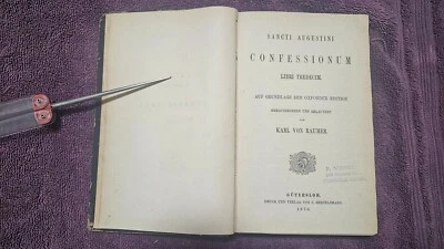 ‡ ✨ 1876 Sancti Augustini Confessionum: Auf Grundlage der Oxforder Edition - Image 1 of 4