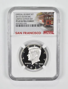 2013-S PF69 Silver Kennedy Half Dollar US Mint Set NGC Limited Edition - Picture 1 of 5