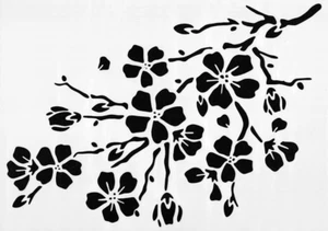 Schablonen Basteln Textilien Schablone Wand Malen Tupfen Ast Blumen Pflanze 3512 - Bild 1 von 1