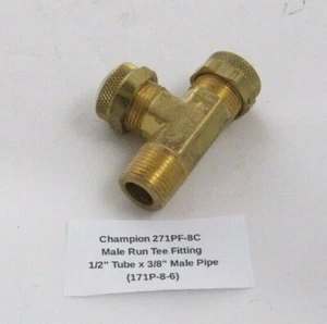 Champion 271PF-8C Male Run Tee Fitting - 1/2" Tube x 3/8" Male Pipe (171P-8-6)  - Picture 1 of 3