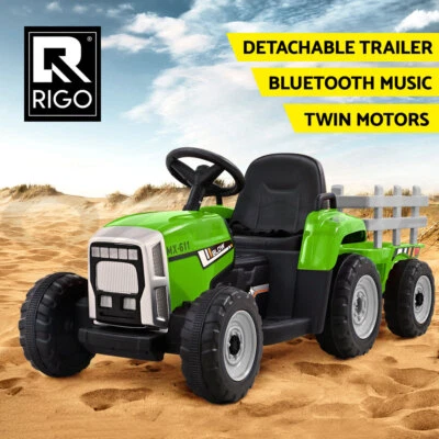 Rigo Ride On Car Tractor Toy Kids Electric Cars 12V Battery Child Toddlers Green - image 1 of 4
