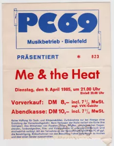 ME & THE HEAT - 1985 - Eintrittskarte - Ticket - Bielefeld - Bild 1 von 1
