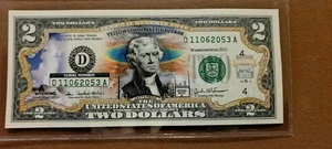 NEW UNC 2003A $2 TWO DOLLAR COLORIZED WYOMING STATE YELLOWSTONE - Picture 1 of 3