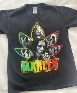 Bob Marley T- Shirt Size Small Marijuana Leaf Black Short Sleeve Great Cond. - Bild 1 von 7