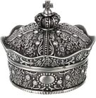 Vintage Jewelry BoxAntique Crown DesignTrinketTreasureChest StorageOrganizeMetal