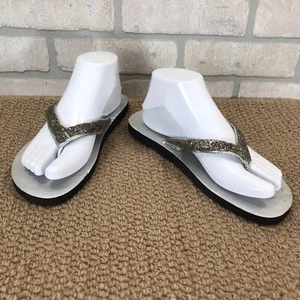 MOSSIMO Womens Size 8 Silver Beaded Thong Flip Flops Summertime Beachy - Picture 1 of 8