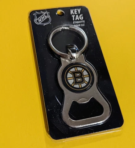Sealed - Boston Bruins Key Tag - Keychain Bottle Opener Keyring NHL Hockey Cover