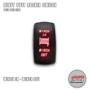 RED LED Rocker Switch Dual Light 7 PIN 20A (ON)-OFF-(ON) WINCH IN WINCH OUT - Picture 1 of 6