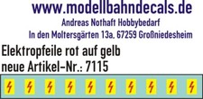 10 Spur 1 Elektropfeile 6,8x3,8mm rot auf gelbem Schild 032-7115