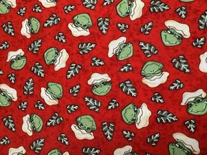 Grüner Griller Quiltstoff von South Sea Imports 11033-371 Froschköche auf rot - Bild 1 von 5