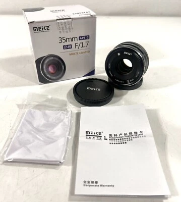 Meike 35mm F1.7 Manual Focus MF Prime Lens For Canon EF-M Cameras, New Open Box - Image 1 of 4