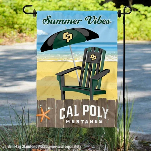 Cal Poly Mustangs Summer Season Vibes Garden Flag and Yard Banner Cover