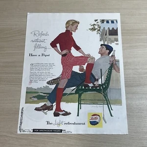 Pubblicità Pepsi Cola Soda Pop Golf 1957 Stampa Vintage Sabato Sera Post Magazine - Foto 1 di 1
