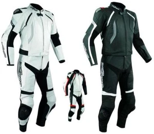 Tuta Pelle Moto Racing Pista Sport 2 Pezzi Divisibile Giacca Pantalone A-Pro - Afbeelding 1 van 38