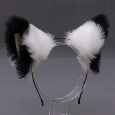 Lolita Girl Furry Cat Fox Animal Ear Hairpin Faux Fur Cosplay Headband Party - Image 1 of 4