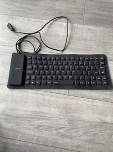 portable bendable silicone USB keyboard black - Bild 1 von 6