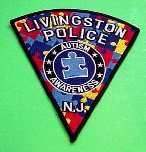 LIVINGSTON NEW JERSEY NJ  5 1/4"  AUTISM AWARENESS  POLICE PATCH  FREE SHIPPING! - Picture 1 of 1