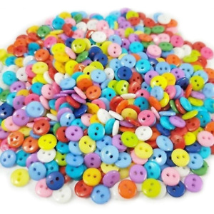 500x 2 Hole Children's Baby's Clothing Buttons 7.5mm Round Colourful