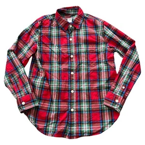 GAP Kinder Button-Down Oberhemd Jungen Gr. M (8-9) rot kariert Langarm Kragen - Bild 1 von 6