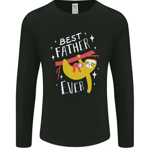 Fathers Day Funny Sloth Dad Daddy Mens Long Sleeve T-Shirt - Picture 1 of 13