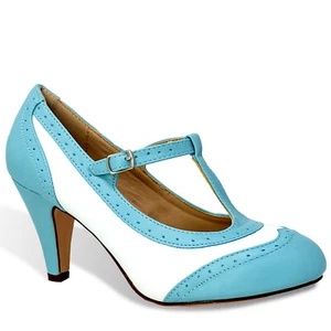 Chase & Chloe Mary Jane Oxford Pumps - Retro Round Toe Schuh mit Knöchelriemen - Bild 1 von 36