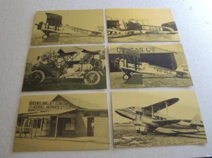 COMPLETE SET 6 DIFFERENT QANTAS 50TH ANNIVERSARY GOLD POSTCARDS UNUSED #8 - Picture 1 of 2