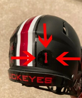 Ohio State Buckeyes 0.75" Rear Circle Number Decal **MINI** Football Helmet - Image 1 of 2
