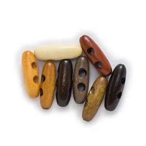 10pcs oval wooden toggle buttons for sewing clothing bags crafts accessories diy - Picture 1 of 12