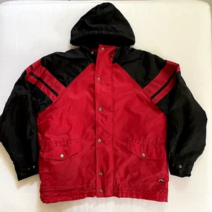 VINTAGE Rusty Brand Jacket Small Adult Red Black Y2K Gorpcore Stakeboarding Ski - Picture 1 of 11