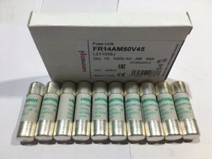 MERSEN FR14AM50V45 45A Ferraz Shawmut Fuse 14x51mm 500V Fuse JPSF507 Pk x1/5/10 - Picture 1 of 4