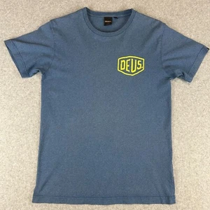 Deus Tshirt Men's Size S Blue Dues Ex Machina Motorcycles Short Sleeve Casual - Picture 1 of 8