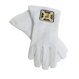 Masonic Regalia Knight Templar Officer Genuine Leather Gloves Pair - Picture 1 of 3