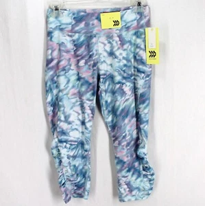All In Motion Capri Leggings Girls XL 14/16 Pastel Print Pull On Waist NEW - Picture 1 of 6
