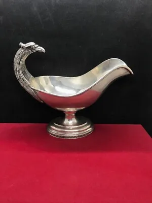 Antique 19th Cent German Solid Silver Gravy Boat Bowl Form Of Eagle Handle Birds • 475£