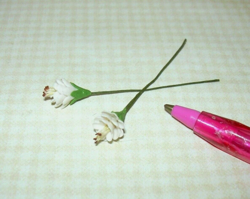 FALCON Miniature Pair of Loose Stems, BLUSH PINK Prunus: DOLLHOUSE 1:12