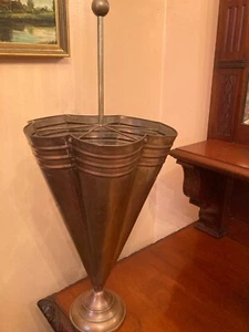 Old Vintage Antique Victorian Style Copper Umbrella Walking Stick Stand parasol - Picture 1 of 8
