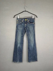 Pantalones de mezclilla True Religion para niños talla 12 azul algodón pierna recta cinturón lazo - Imagen 1 de 10