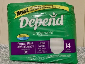 Depend Super Plus Absorbency Underwear—Extra Large 14 Count (SEALED) 2003/2004 - Picture 1 of 6