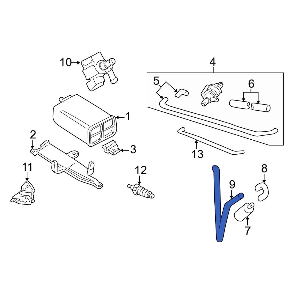 For Volvo S60 2001-2009 Volvo 1270256 Evaporative Emissions System Lines Foto 1 de 3