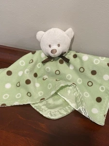 Beansprout Teddybär Sicherheitsdecke Baby Lovey grün weiß braun Punkte Plüsch - Bild 1 von 3