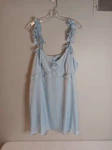 Neu Wild Fable Damen Rosette Mini Babydoll Kleid-blau Größe 2X - Bild 1 von 7