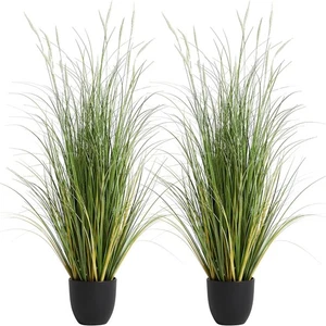 JonesHouseDeco 3ft Artificial White Foxtail Grass 2 Pack Faux Plant in Pot Home - Picture 1 of 7