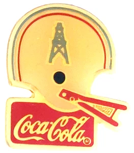 NFL Houston Oilers Sponsor Coca Cola 1985 Helmet Pin - Picture 1 of 3