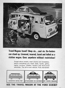 Ford Travel Wagon 1964 furgoneta dormitorio anuncio impreso original - Imagen 1 de 1