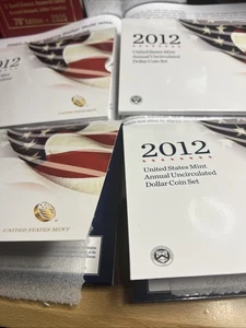 2012 US Mint Annual Uncirculated Dollar 6 Coin 2 Sets 2012-W Burnished Silver Eg - Picture 1 of 8