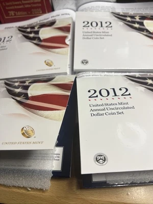 2012 US Mint Annual Uncirculated Dollar 6 Coin 2 Sets 2012-W Burnished Silver Eg - Image 1 of 4