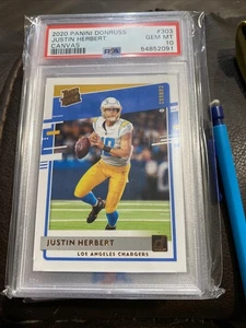 2020 Panini Donruss Justin Herbert #303 Canvas PSA 10 - Picture 1 of 4