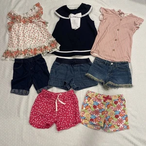 Girls Summer Short Sleeve/ Shorts Lot 8 Pc- Size 6 - Picture 1 of 12