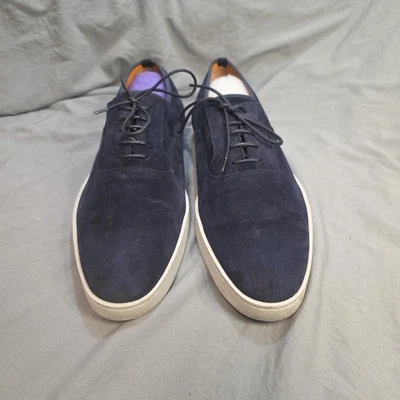  Sapatos de camurça Santoni moda masculina com cadarço Derby tamanho 11.5- EUA - Imagem 1 de 4